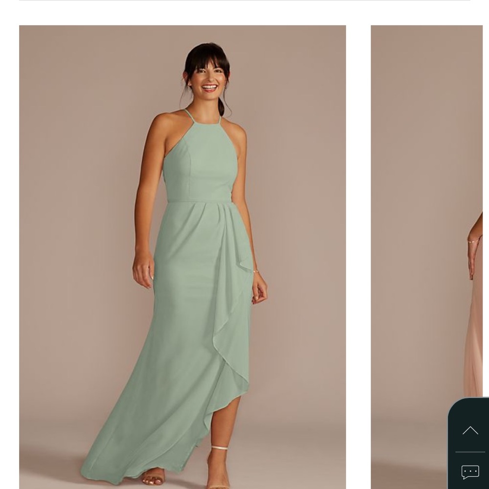 COPY - David’s Bridal “high neck chiffon bridesmaid dress”